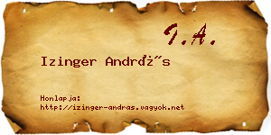 Izinger András névjegykártya